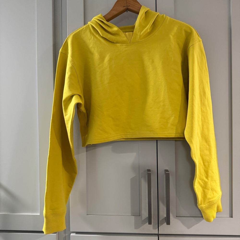 Lululemon All Yours Cropped Hoodie‎ Soleil Yellow Womens Size 6